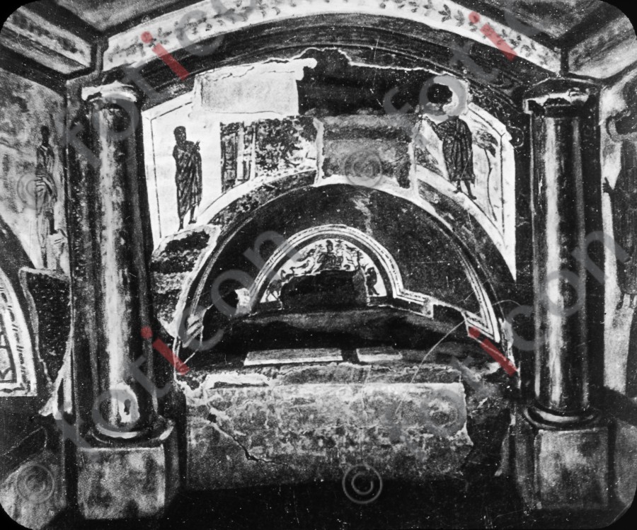 Grabnische | Grave niche  - Foto simon-107-018-sw.jpg | foticon.de - Bilddatenbank für Motive aus Geschichte und Kultur